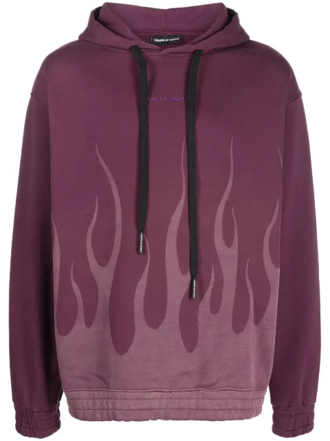 Vision Of Super flame-print cotton hoodie