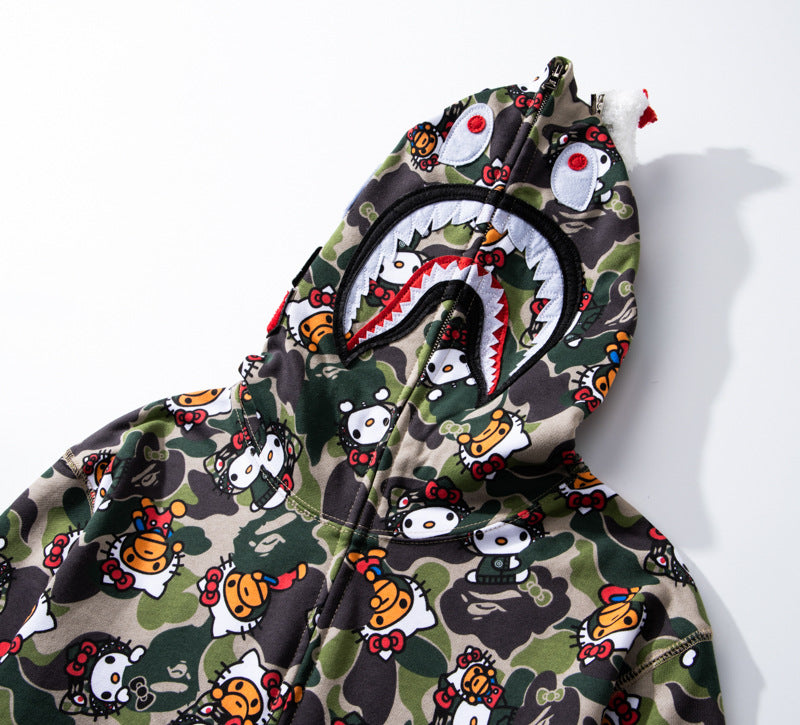 BAPE Hello Kitty Camo Hoodie - Green & Pink