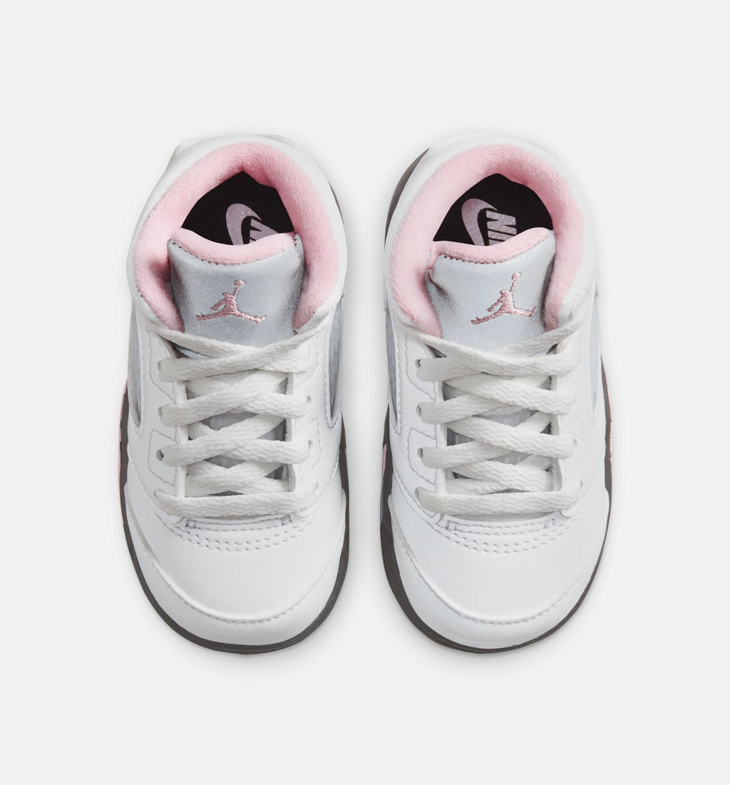 Air Jordan 5 Retro Medium Soft Pink Infant/Toddler Shoe - White/Black/Medium Soft Pink