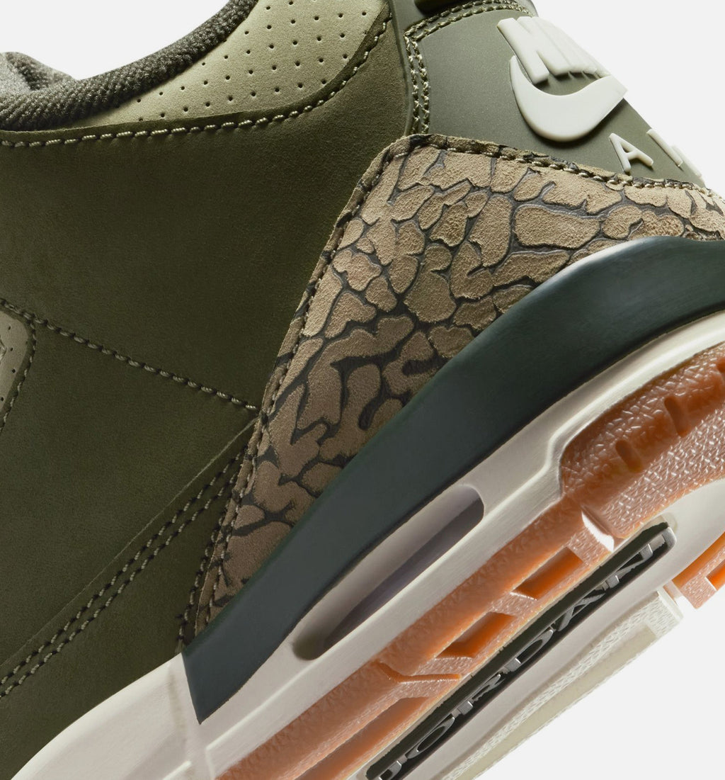 Air Jordan 3 Retro Medium Olive Big Kids' Sneakers - Medium Olive / Light Olive / Sail