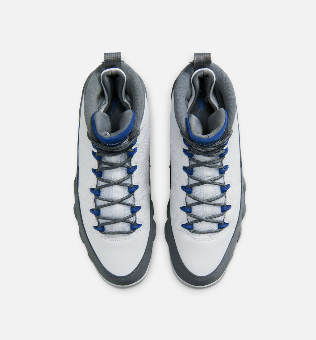 Air Jordan 9 Retro Flint Grey and French Blue Men's Lifestyle Shoes | White / French Blue / Flint Grey