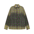 Gradient Green Plaid Rhinestone Butterfly Long Sleeve Shirt