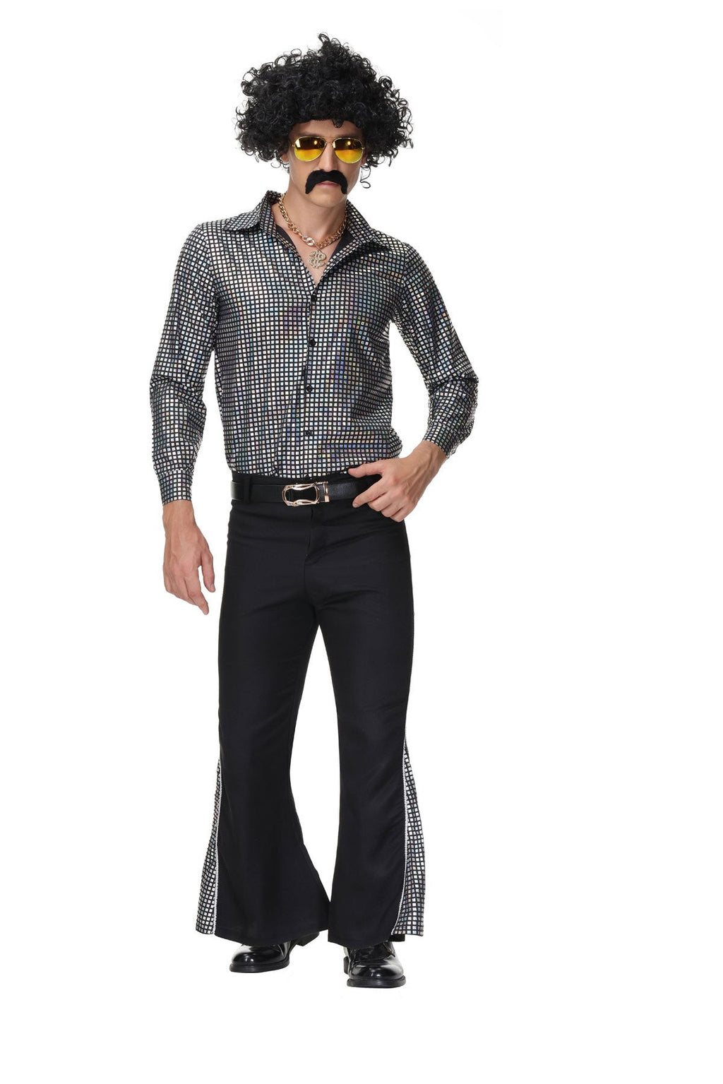 Halloween Men & Women 70s Disco Hippie Cosplay Couple Party Sets