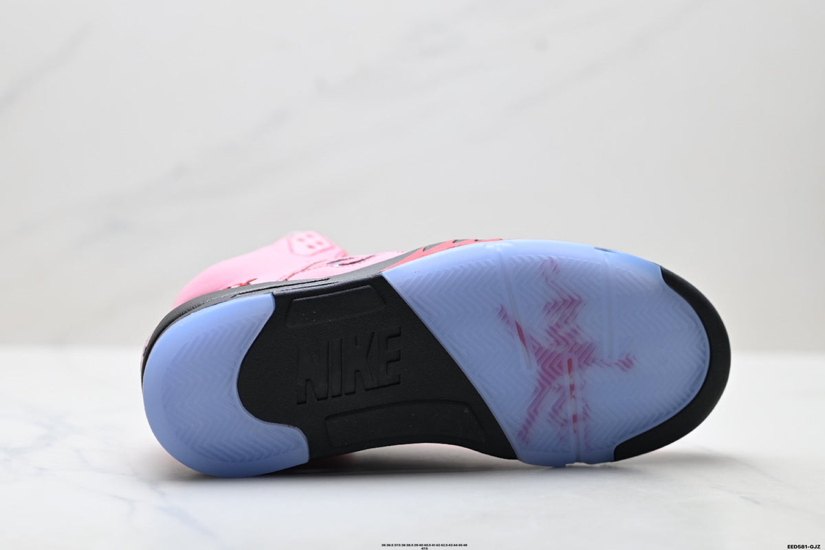Air Jordan 5 Retro Pink Black Ice Blue Sneakers
