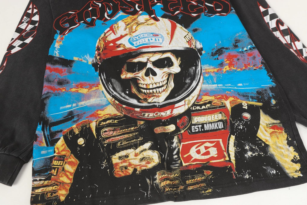 Godspeed Racing Skull Graphic Long-Sleeve T-Shirt
