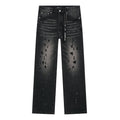 Purple Brand Black Paint-Splatter Distressed Jeans