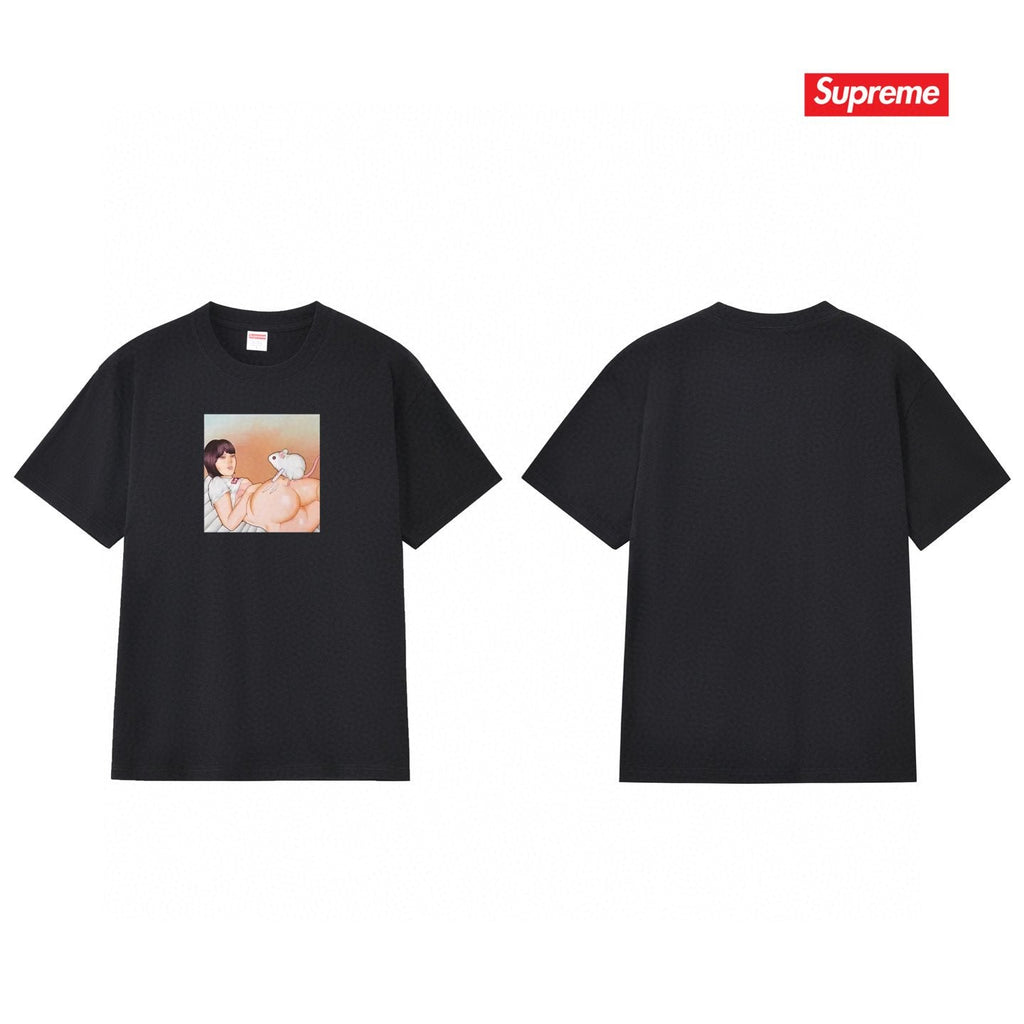 Supreme Anime-Style Graphic Short-Sleeve T-Shirt