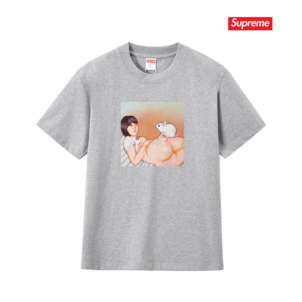 Supreme Anime-Style Graphic Short-Sleeve T-Shirt