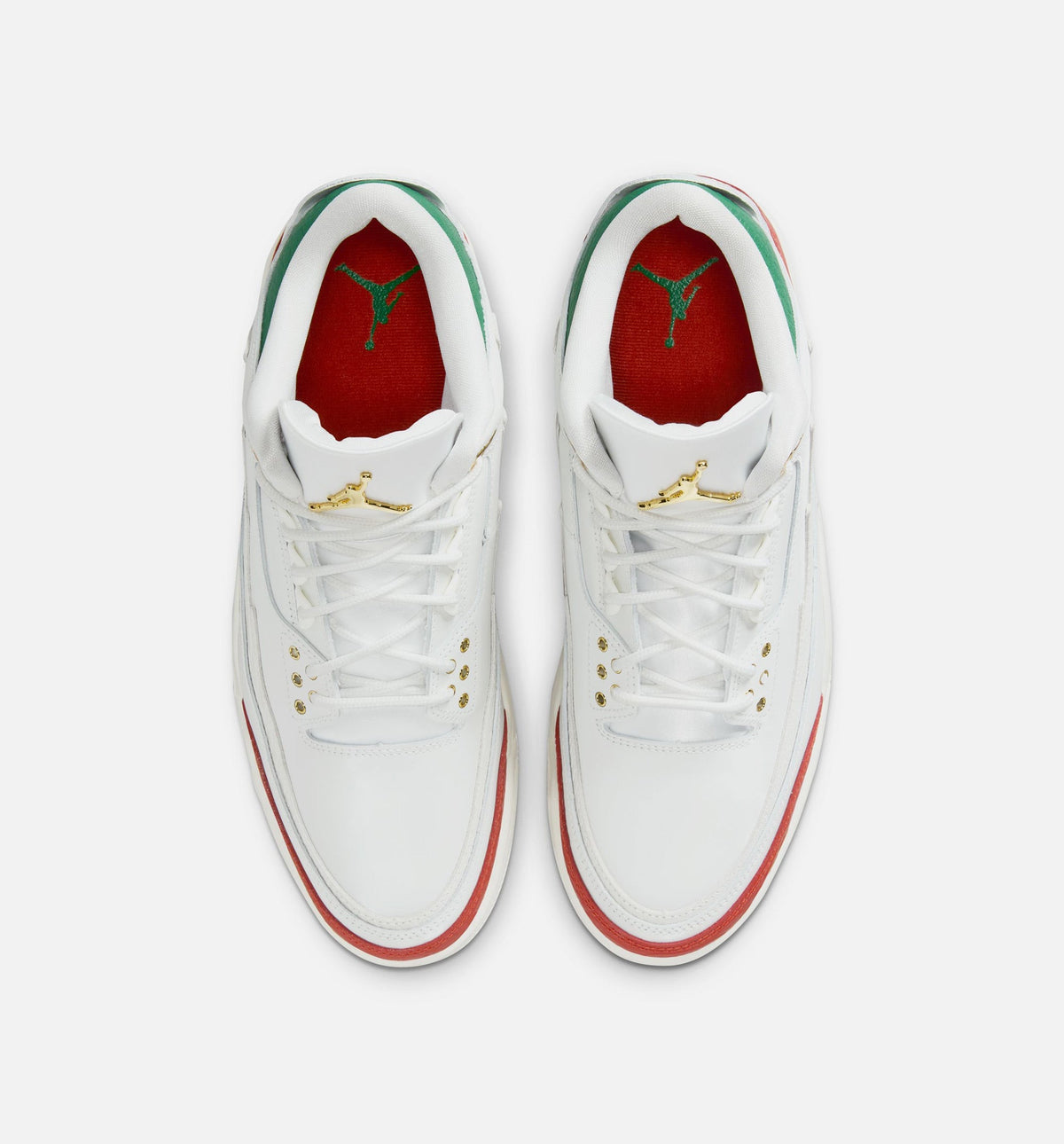 Air Jordan 3 Retro El Vuelo Men's Shoes - Summit White Pine Green Dragon Red Metallic Gold