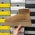UGG Classic Mini Weather Hybrid Women's Boot – Suede & Stretch Collar Ankle Boot with Orange Pull Loop, UGG SugrSole & Weather-Resistant Construction in Wheat