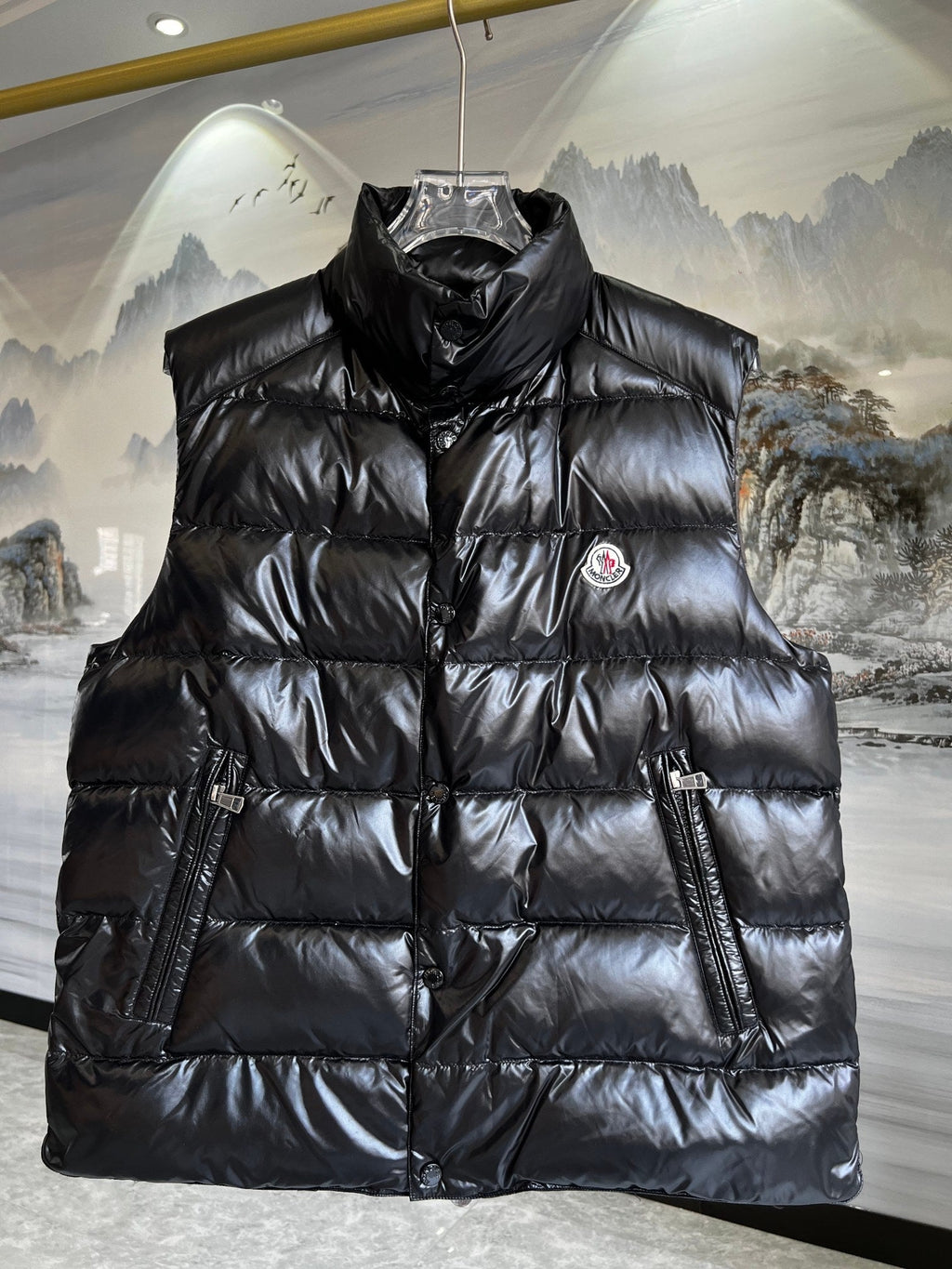 Moncler Black Tib Quilted Down Vest