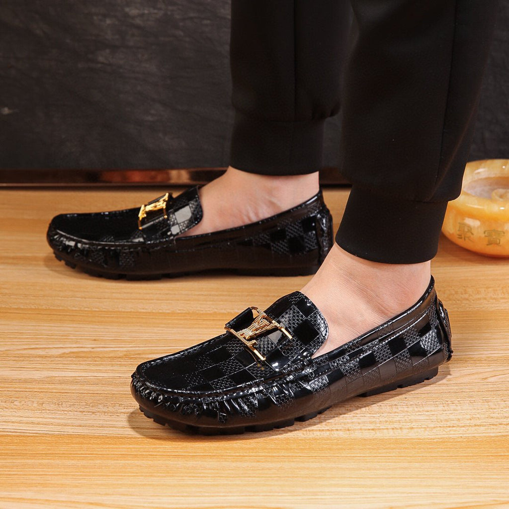 Louis Vuitton Men's Black Buckle Driving Loafers