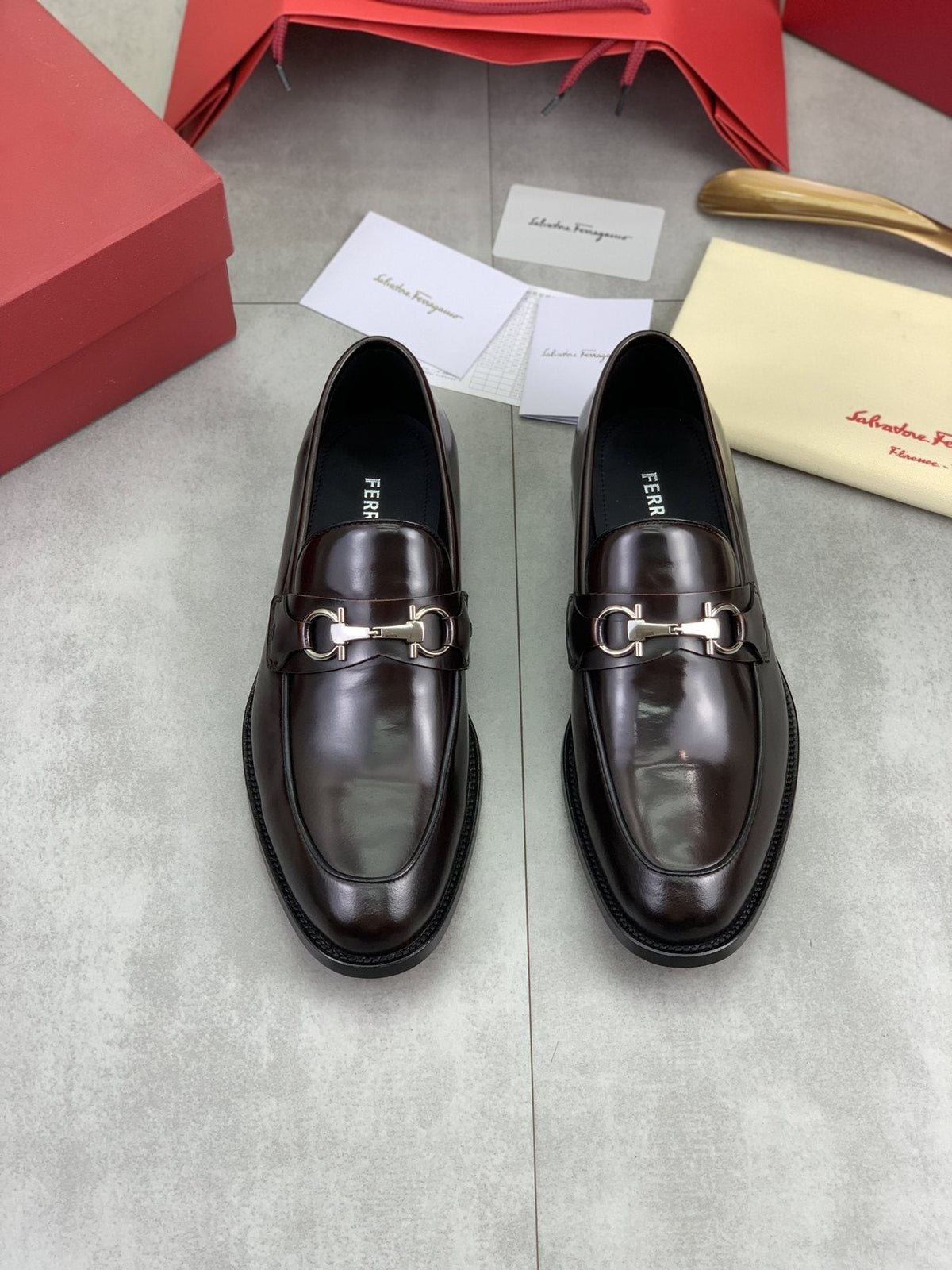 Salvatore Ferragamo Leather Horsebit Loafers