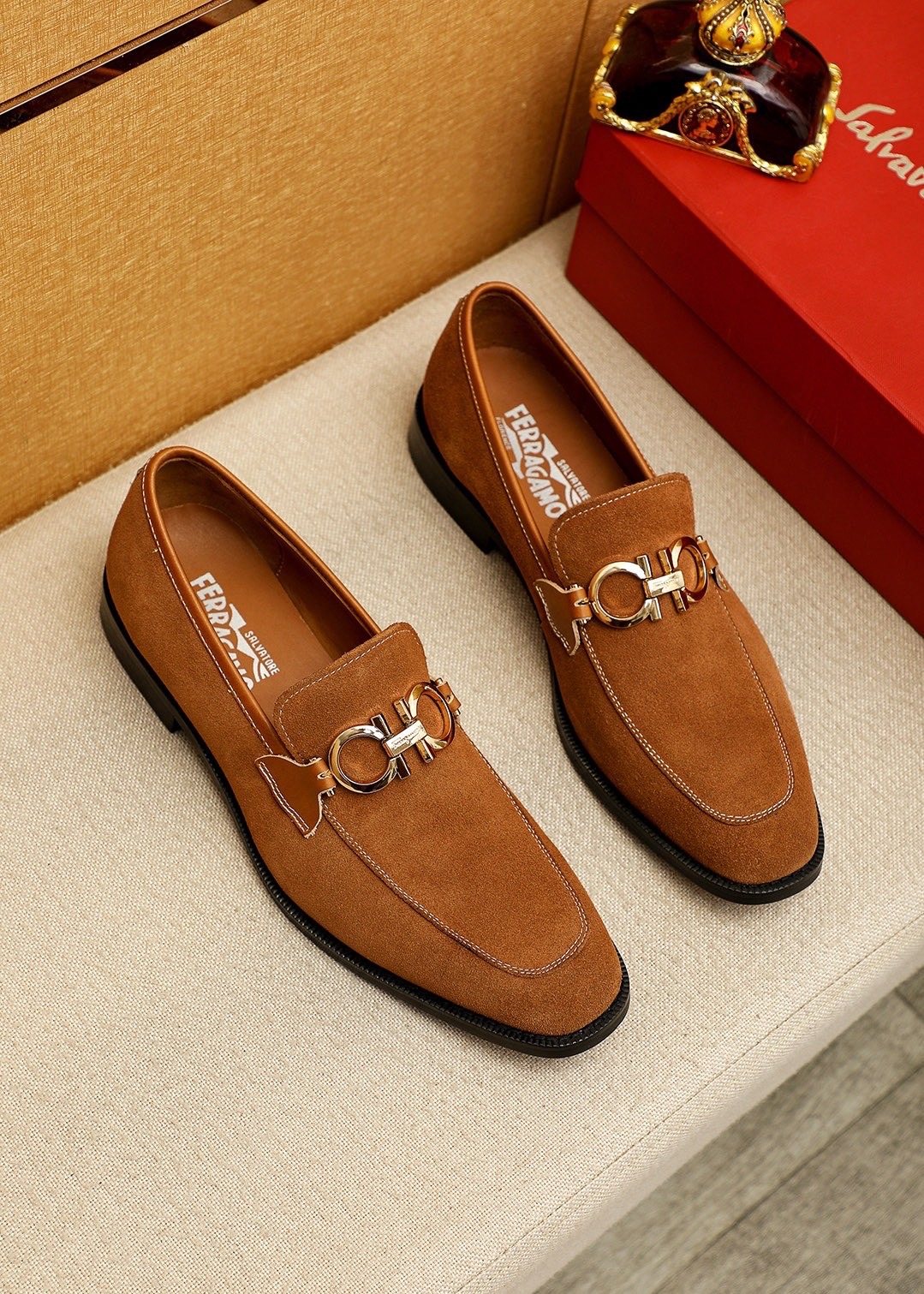 Ferragamo Metal Buckle Loafers