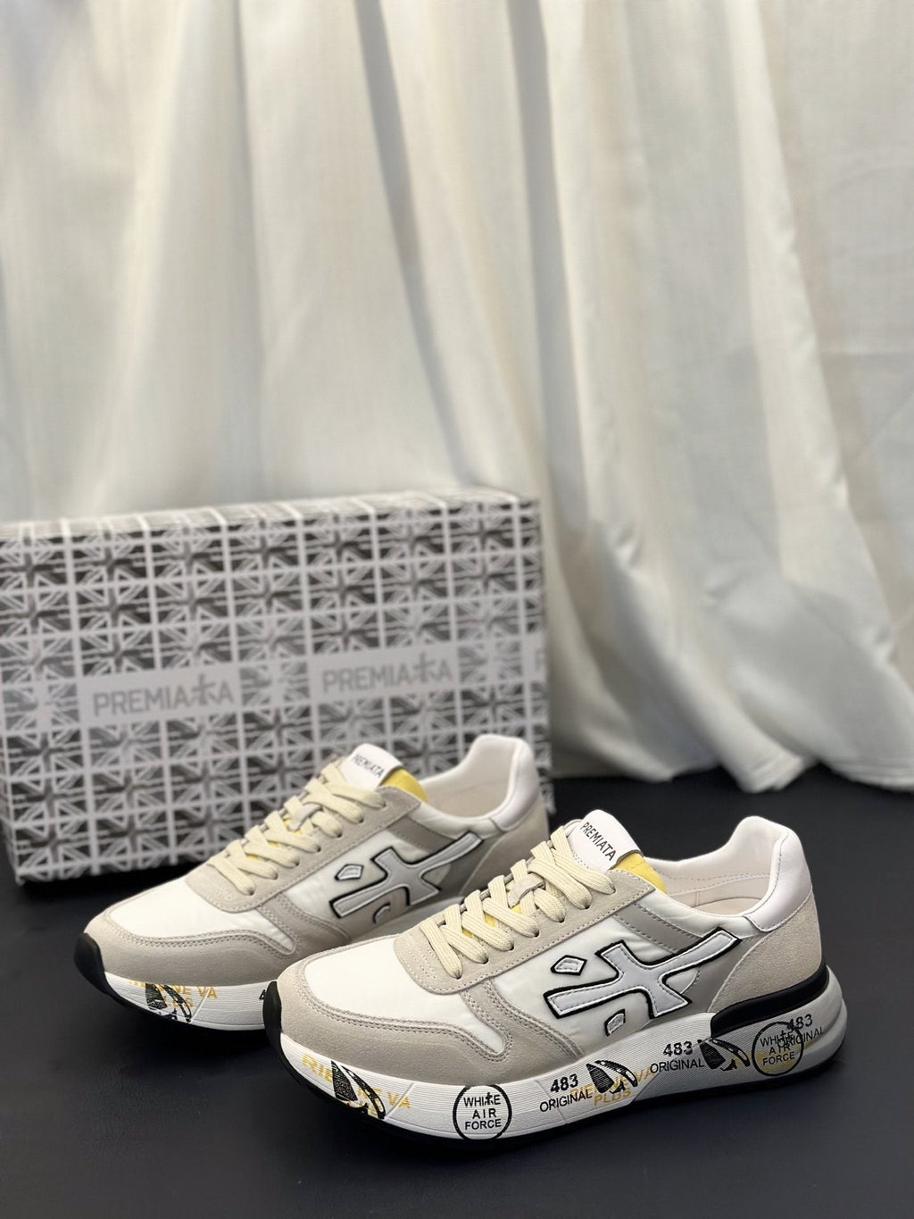 Premiata Men's Graphic Sole Low-Top Sneakers