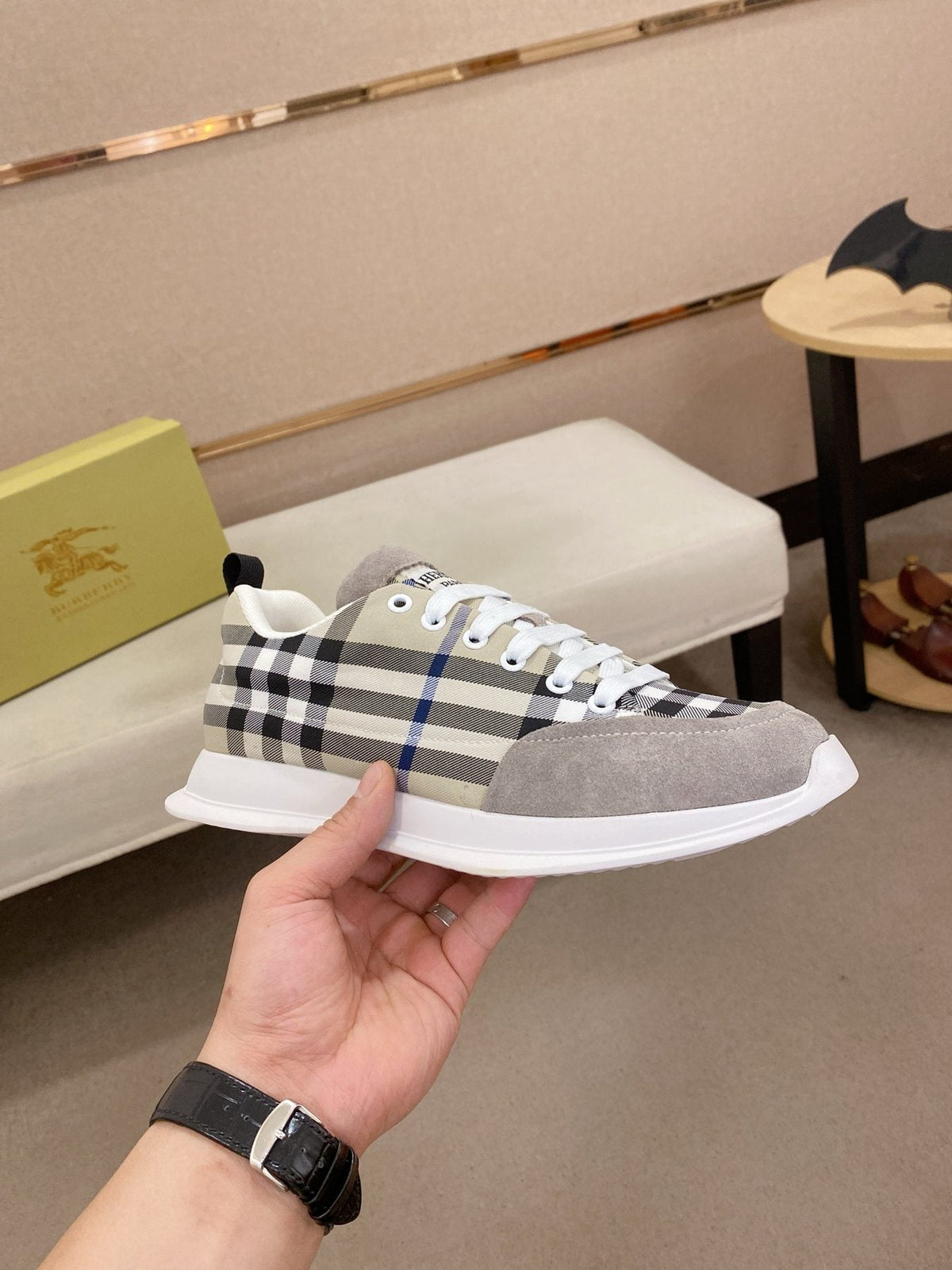 Hermès Plaid Low-Top Sneakers